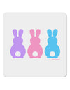 Three Easter Bunnies - Pastels 4x4&#x22; Square Sticker 4 Pieces-Stickers-TooLoud-White-Davson Sales