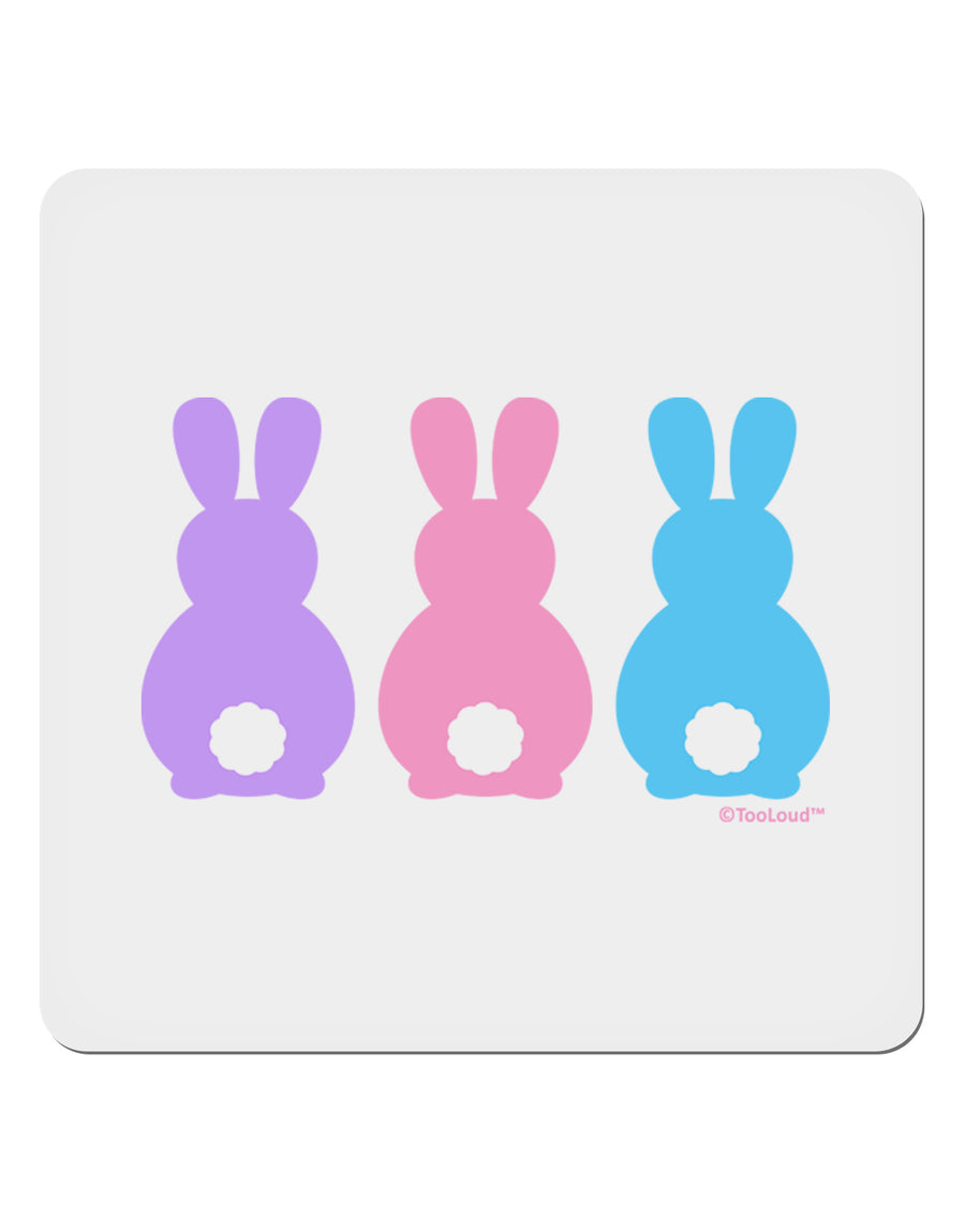 Three Easter Bunnies - Pastels 4x4&#x22; Square Sticker 4 Pieces-Stickers-TooLoud-White-Davson Sales