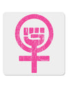 Pink Distressed Feminism Symbol 4x4&#x22; Square Sticker 4 Pieces-Stickers-TooLoud-White-Davson Sales