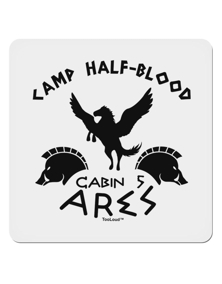 Camp Half Blood Cabin 5 Ares 4x4&#x22; Square Sticker 4 Pieces-Stickers-TooLoud-White-Davson Sales