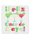 Margaritas - Mexican Flag Colors - Feliz Cinco de Mayo 4x4&#x22; Square Sticker 4 Pieces-Stickers-TooLoud-White-Davson Sales