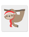 Cute Christmas Sloth with Santa Hat 4x4&#x22; Square Sticker 4 Pieces-Stickers-TooLoud-White-Davson Sales