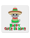 Happy Cinco de Mayo Cat 4x4&#x22; Square Sticker 4 Pieces-Stickers-TooLoud-White-Davson Sales