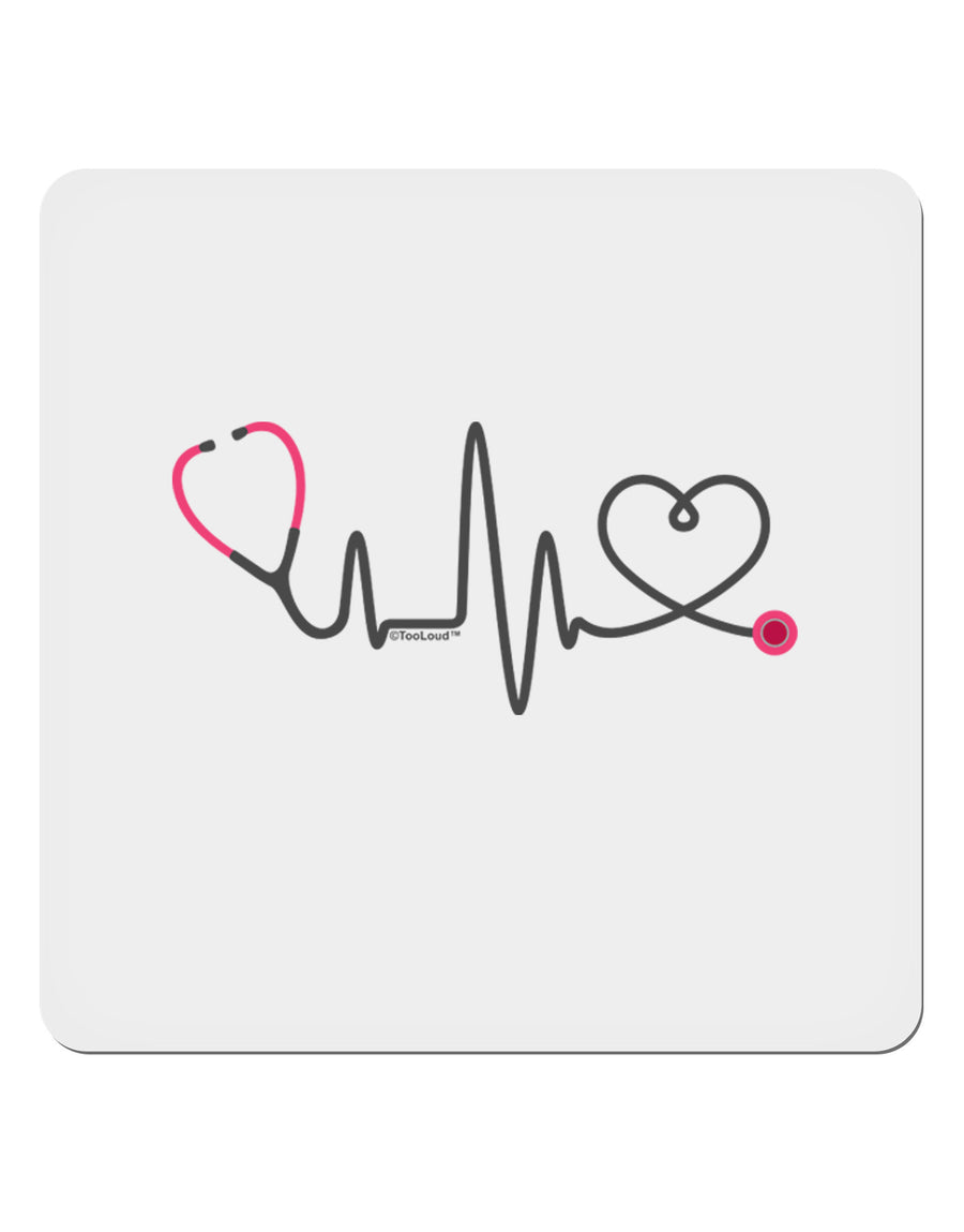 Stethoscope Heartbeat 4x4&#x22; Square Sticker-Stickers-TooLoud-1-Davson Sales