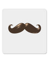 Big Brown Mustache 4x4&#x22; Square Sticker 4 Pieces-Stickers-TooLoud-White-Davson Sales