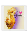 I Heart My Rooster 4x4" Square Sticker-Stickers-TooLoud-1 Piece-Davson Sales