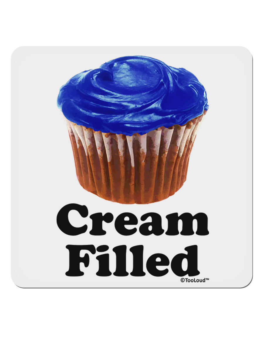 Cream Filled Blue Cupcake Design 4x4&#x22; Square Sticker 4 Pieces-Stickers-TooLoud-White-Davson Sales