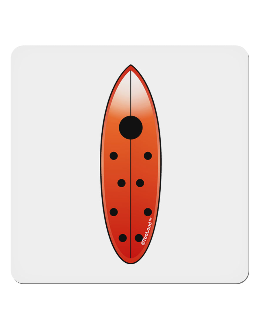 Ladybug Surfboard 4x4&#x22; Square Sticker 4 Pieces-Stickers-TooLoud-White-Davson Sales