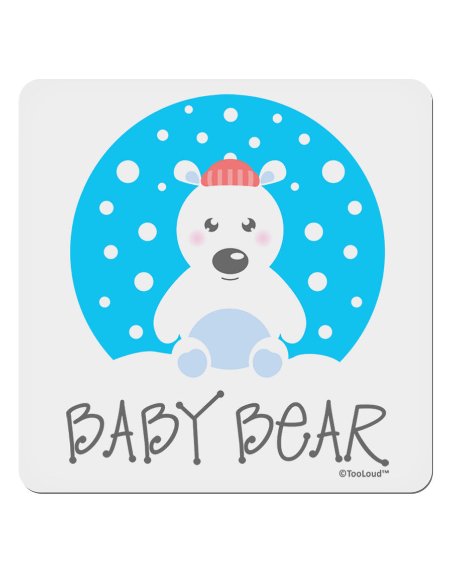 Matching Polar Bear Family - Baby Bear 4x4&#x22; Square Sticker 4 Pieces-Stickers-TooLoud-White-Davson Sales