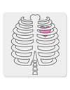 Skeleton Ribcage with Pink Heart Halloween 4x4&#x22; Square Sticker 4 Pieces-Stickers-TooLoud-White-Davson Sales