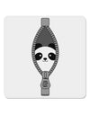 Funny Panda Peeking Out of Zipper 4x4&#x22; Square Sticker 4 Pieces-Stickers-TooLoud-White-Davson Sales