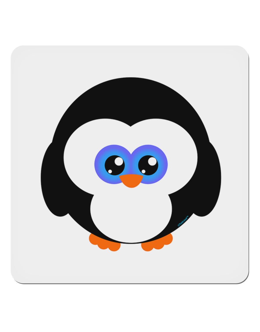 Cute Penguin Christmas 4x4&#x22; Square Sticker 4 Pieces-Stickers-TooLoud-White-Davson Sales