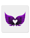 Cute Dark Angel Wings Black and Purple Heart 4x4&#x22; Square Sticker 4 Pieces-Stickers-TooLoud-White-Davson Sales