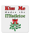 Kiss Me Under the Mistletoe Christmas 4x4&#x22; Square Sticker 4 Pieces-Stickers-TooLoud-White-Davson Sales