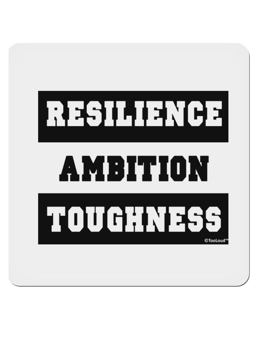 RESILIENCE AMBITION TOUGHNESS 4x4 Inch Square Stickers - 4 Pieces-Stickers-TooLoud-Davson Sales