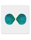 Mermaid Shell Bra Blue 4x4&#x22; Square Sticker