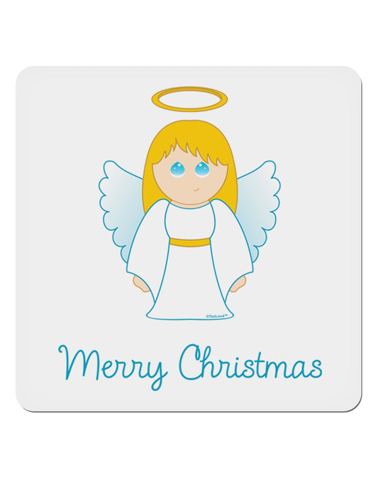 Merry Christmas Cute Angel Girl 4x4&#x22; Square Sticker 4 Pieces-Stickers-TooLoud-White-Davson Sales