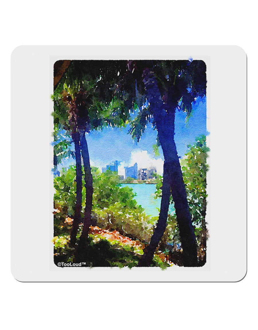Tropical Skyline 4x4&#x22; Square Sticker 4 Pieces-Stickers-TooLoud-White-Davson Sales