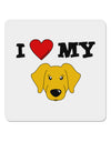 I Heart My - Cute Yellow Labrador Retriever Dog 4x4&#x22; Square Sticker 4 Pieces-Stickers-TooLoud-White-Davson Sales