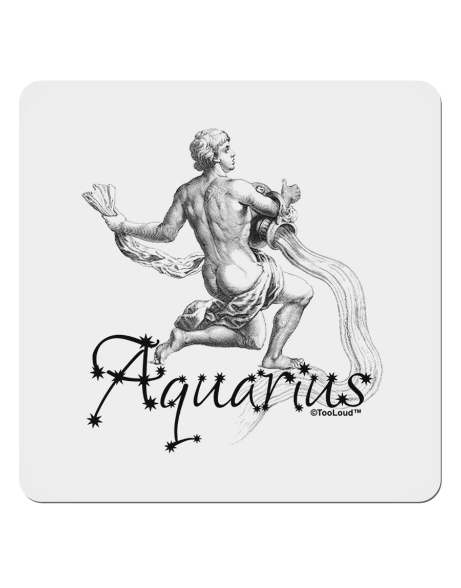 Aquarius Illustration 4x4&#x22; Square Sticker 4 Pieces-Stickers-TooLoud-White-Davson Sales