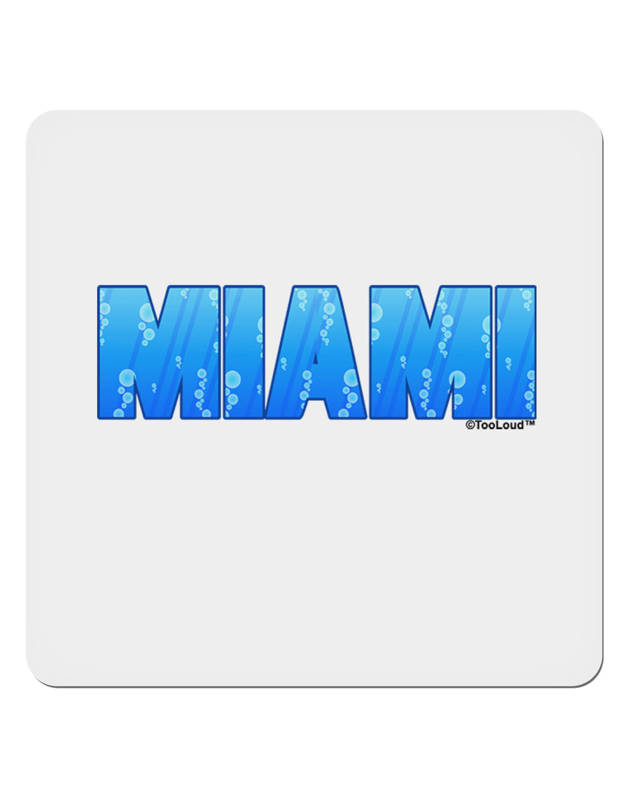 Miami Ocean Bubbles 4x4&#x22; Square Sticker 4 Pieces-Stickers-TooLoud-White-Davson Sales