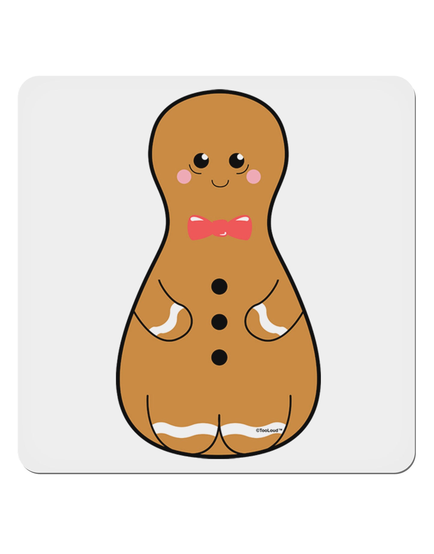 Cute Gingerbread Matryoshka Nesting Doll - Christmas 4x4&#x22; Square Sticker 4 Pieces-Stickers-TooLoud-White-Davson Sales