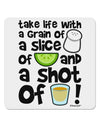 Take Life with a Grain of Salt and a Shot of Tequila 4x4&#x22; Square Sticker 4 Pieces-Stickers-TooLoud-White-Davson Sales