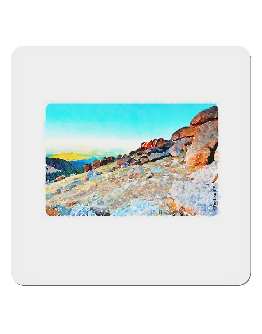 CO Rockies View Watercolor 4x4&#x22; Square Sticker-Stickers-TooLoud-1-Davson Sales