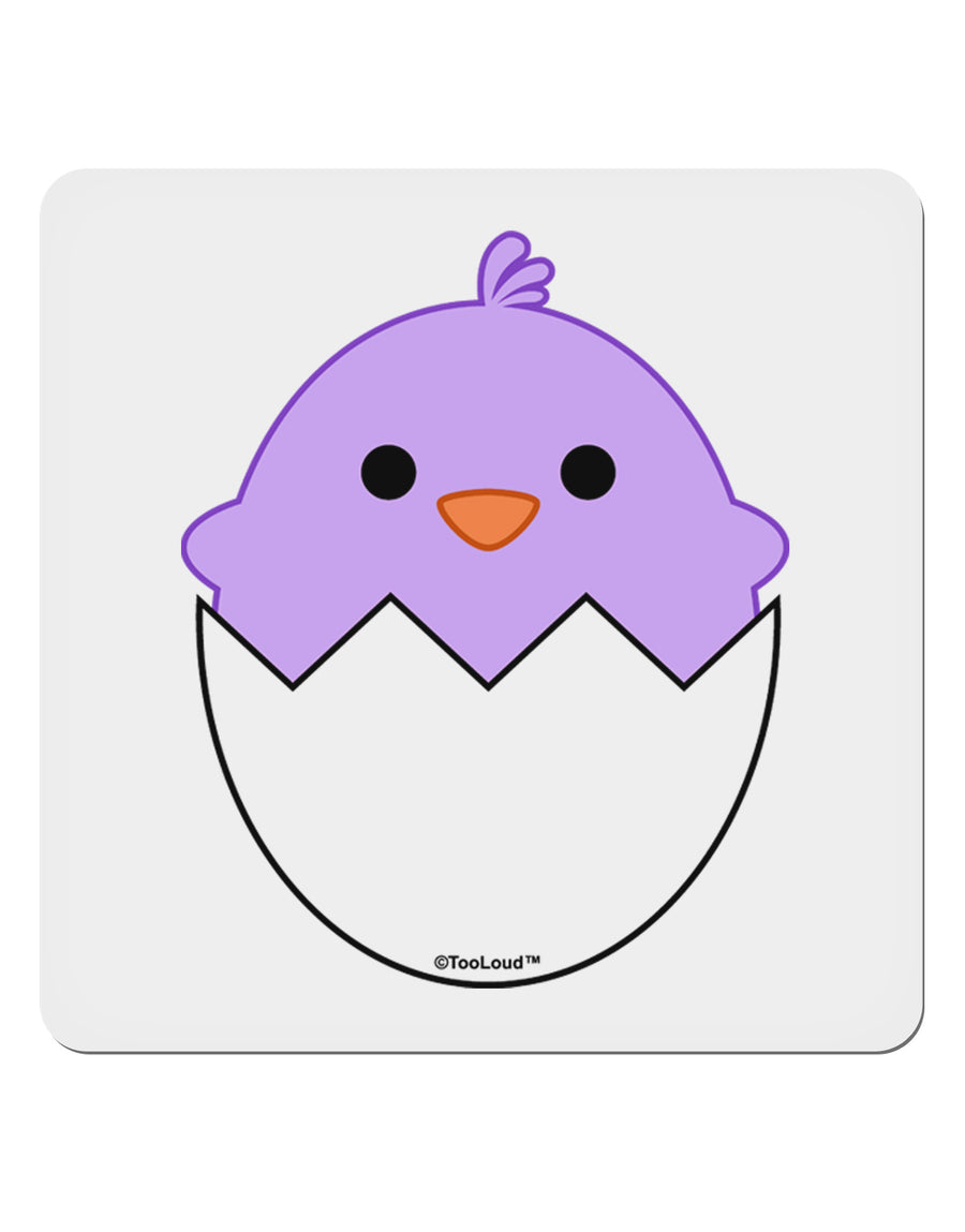 Cute Hatching Chick - Purple 4x4&#x22; Square Sticker 4 Pieces-Stickers-TooLoud-White-Davson Sales