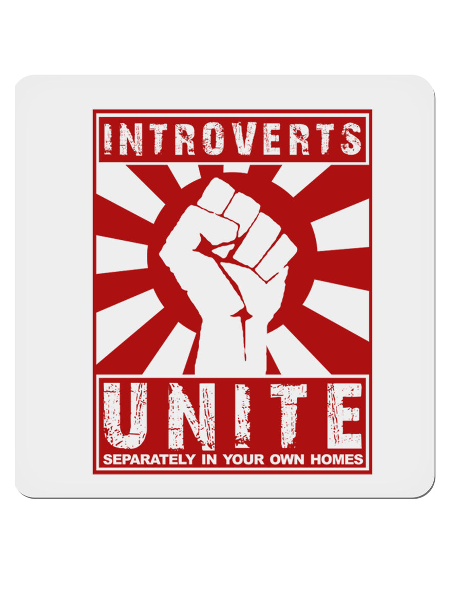 Introverts Unite Funny 4x4&#x22; Square Sticker-Stickers-TooLoud-1-Davson Sales