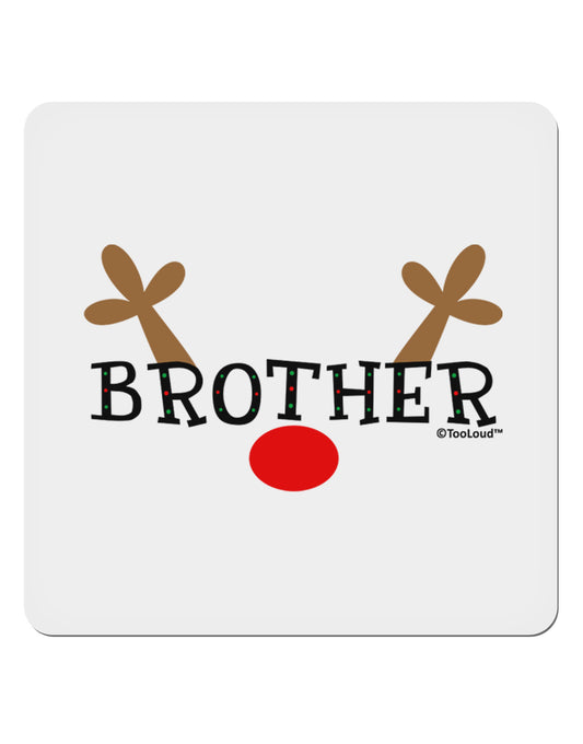 Matching Family Christmas Design - Reindeer - Brother 4x4&#x22; Square Sticker 4 Pieces-Stickers-TooLoud-White-Davson Sales