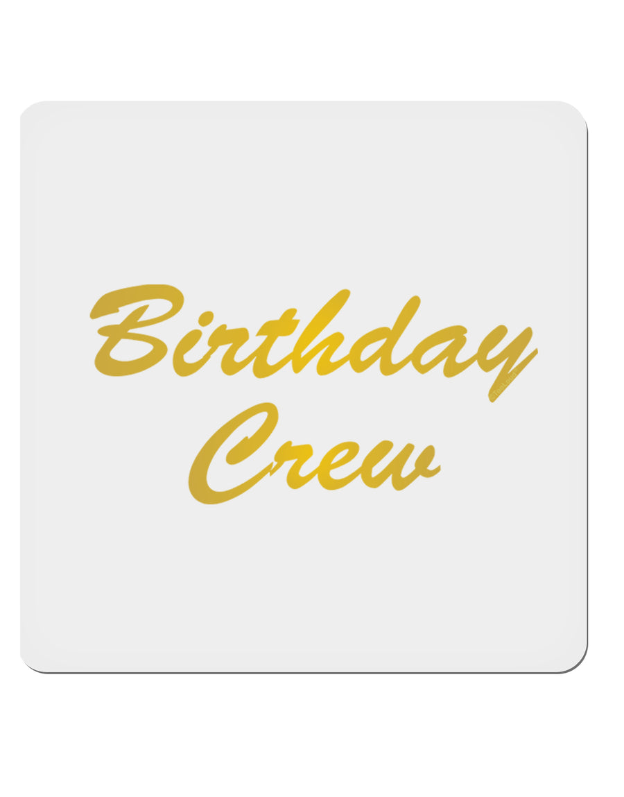 Birthday Crew Text 4x4&#x22; Square Sticker-Stickers-TooLoud-1-Davson Sales