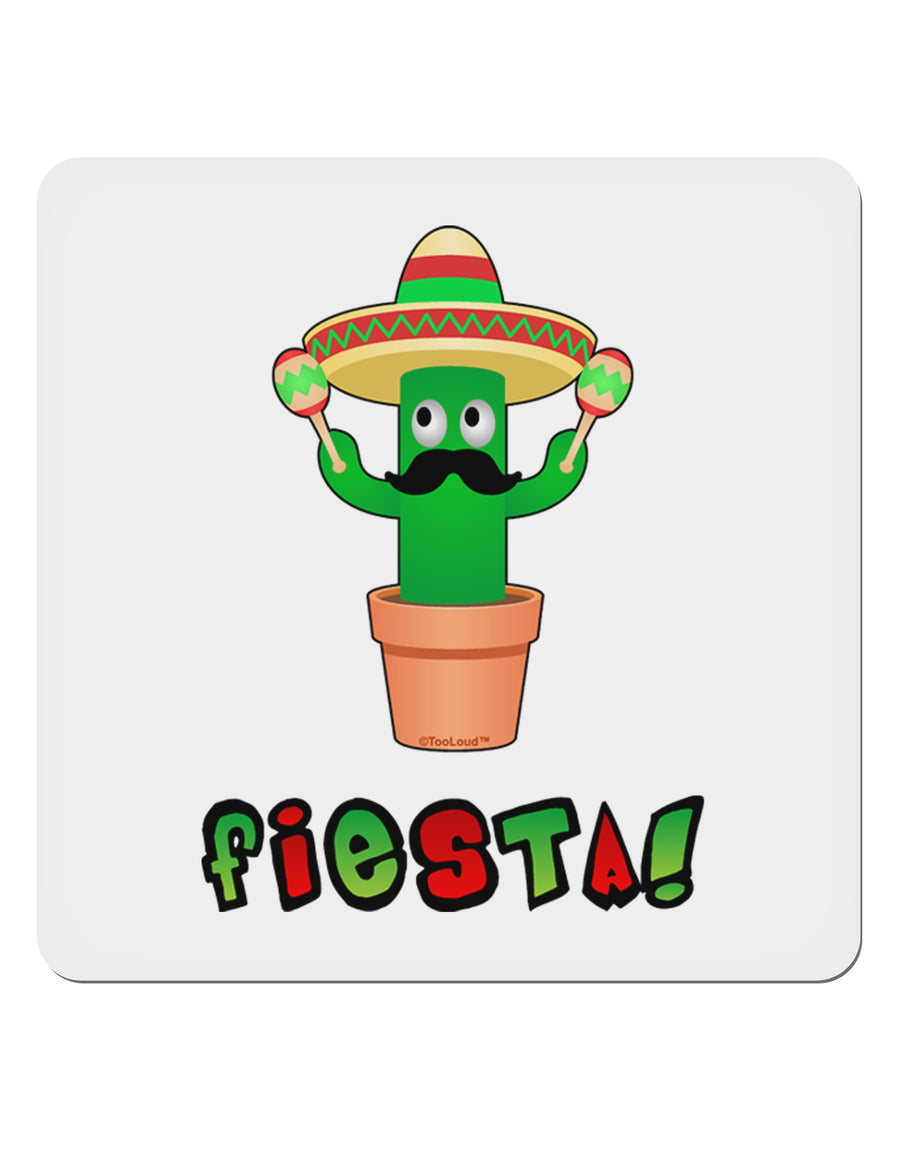 Fiesta Cactus Text 4x4&#x22; Square Sticker-Stickers-TooLoud-1-Davson Sales