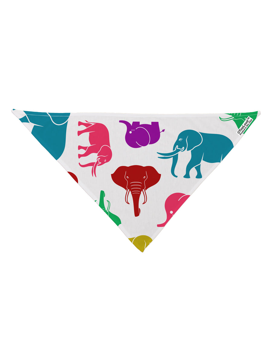 Colorful Elephants AOP Dog Bandana 26&#x22; All Over Print-Dog Bandana-TooLoud-White-One-Size-Fits-Most-Davson Sales