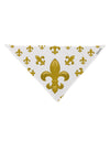 Gold Fleur De Lis AOP Dog Bandana 26&#x22; All Over Print by TooLoud-Dog Bandana-TooLoud-White-One-Size-Fits-Most-Davson Sales