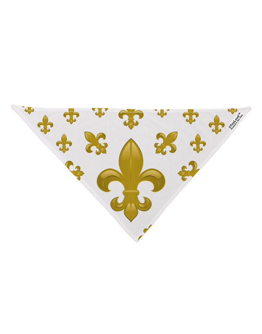 Gold Fleur De Lis AOP Dog Bandana 26&#x22; All Over Print by TooLoud-Dog Bandana-TooLoud-White-One-Size-Fits-Most-Davson Sales