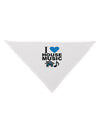 I Love House Blue Dog Bandana 26-Dog Bandana-TooLoud-White-One-Size-Fits-Most-Davson Sales