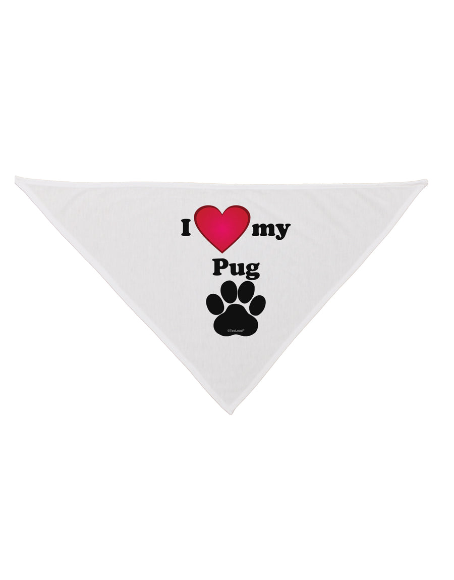 I Heart My Pug Dog Bandana 26 by TooLoud-TooLoud-White-One-Size-Fits-Most-Davson Sales