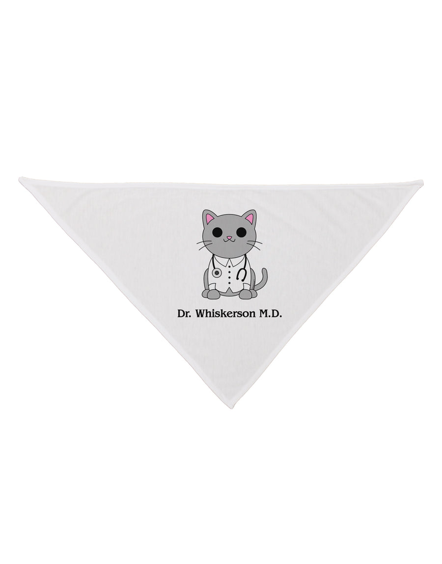 Dr Whiskerson MD - Cute Cat Design Dog Bandana 26 by TooLoud-Dog Bandana-TooLoud-White-One-Size-Fits-Most-Davson Sales