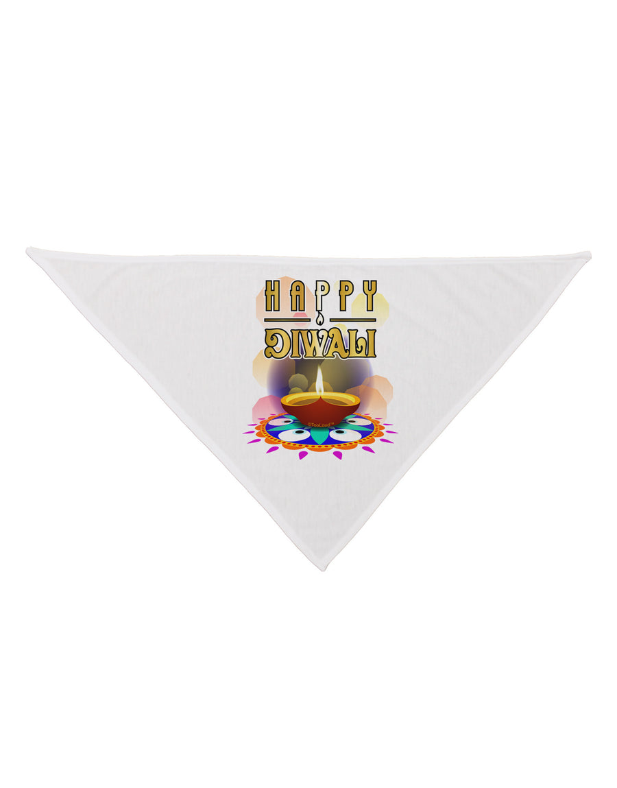 Happy Diwali - Rangoli and Diya Dog Bandana 26&#x22; by-Dog Bandana-TooLoud-White-One-Size-Fits-Most-Davson Sales