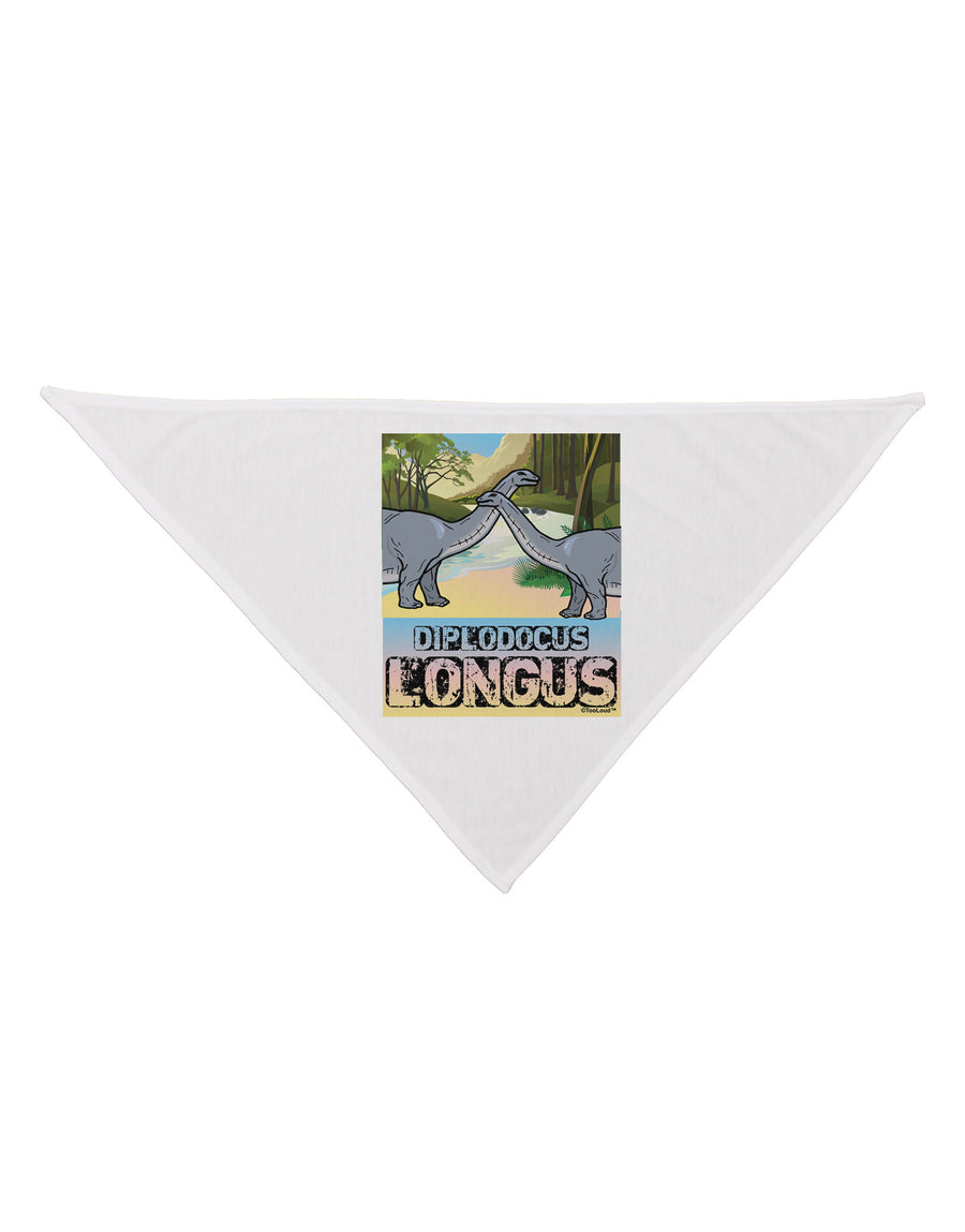 Diplodocus Longus - With Name Dog Bandana 26"-Dog Bandana-TooLoud-White-One-Size-Fits-Most-Davson Sales