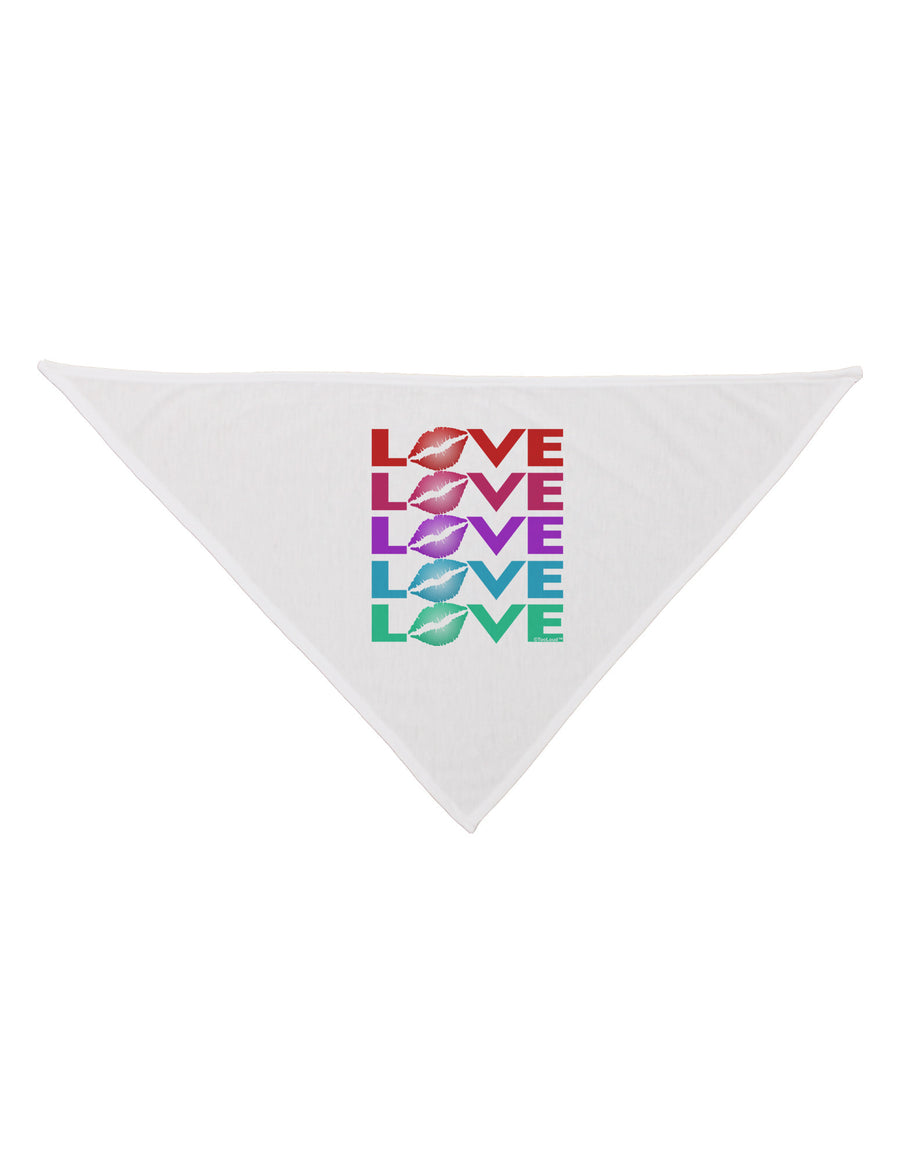 Colorful Love Kisses Dog Bandana 26-Dog Bandana-TooLoud-White-One-Size-Fits-Most-Davson Sales