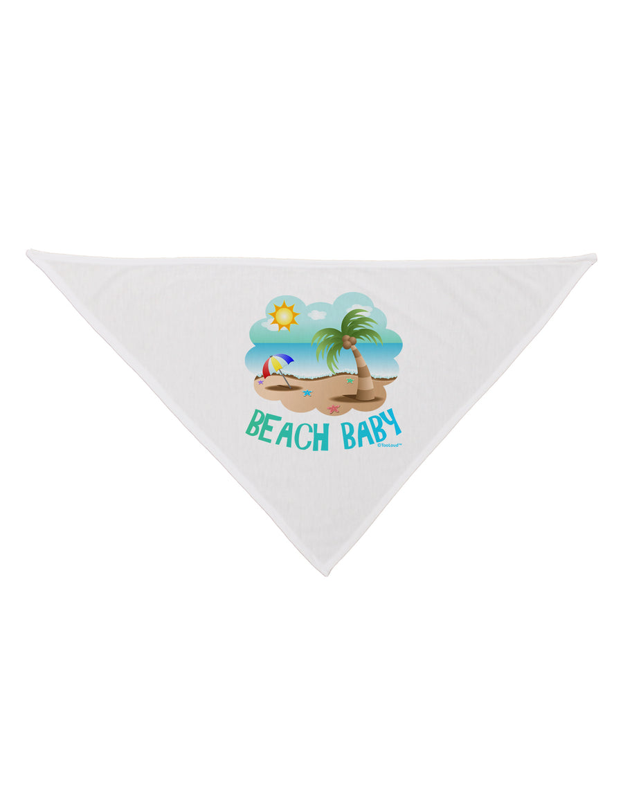 Fun Summer Beach Scene - Beach Baby Dog Bandana 26 by TooLoud-Dog Bandana-TooLoud-White-One-Size-Fits-Most-Davson Sales