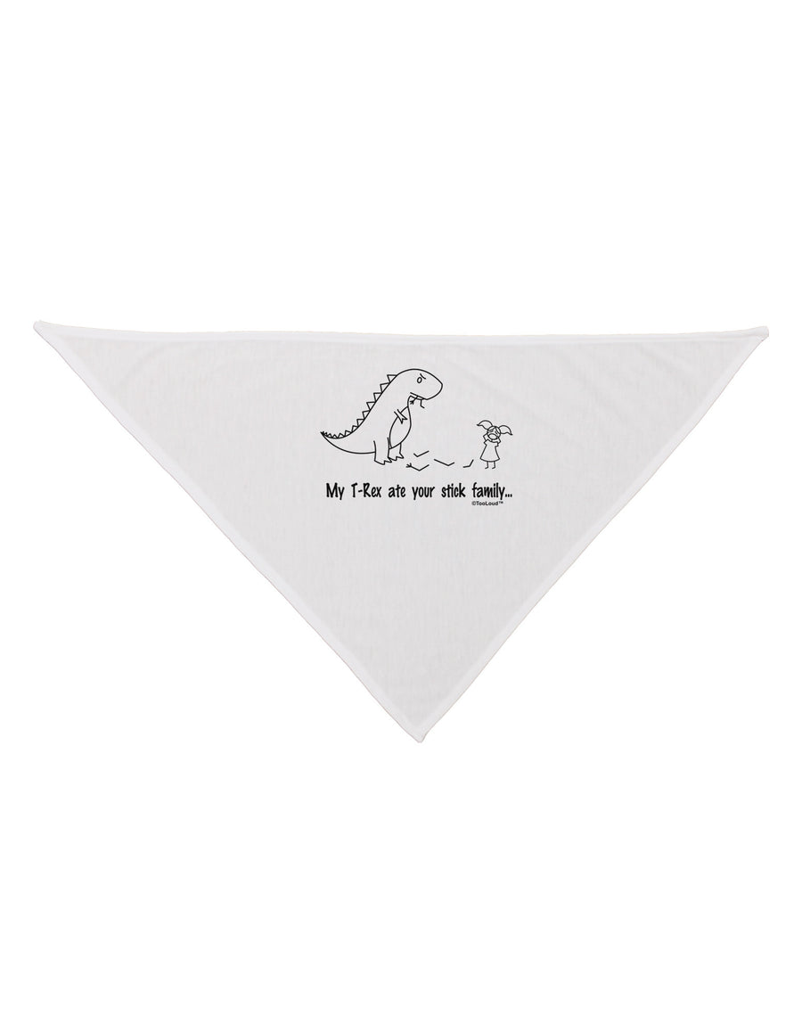 My T-Rex Ate Your Stick Family - Line Dog Bandana 26 by TooLoud-Dog Bandana-TooLoud-White-One-Size-Fits-Most-Davson Sales