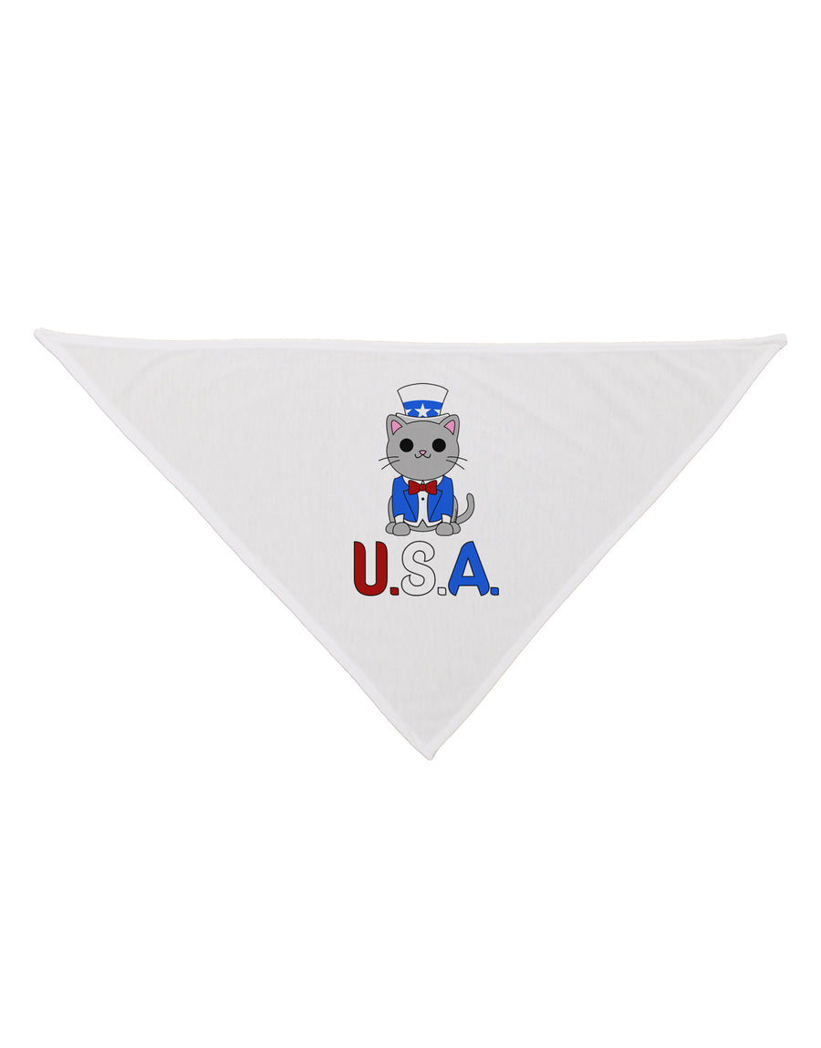 Patriotic Cat - USA Dog Bandana 26 by TooLoud-Dog Bandana-TooLoud-White-One-Size-Fits-Most-Davson Sales