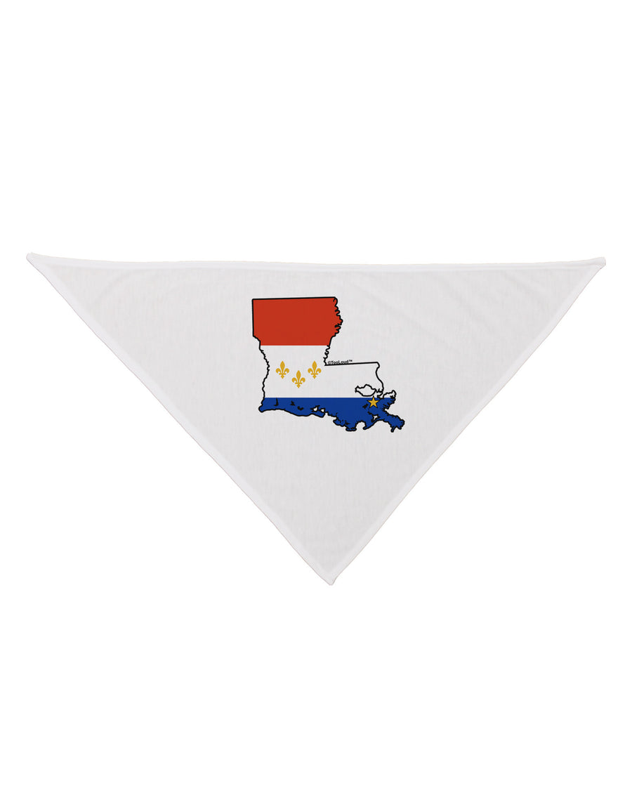 New Orleans Louisiana Flag Dog Bandana 26-Dog Bandana-TooLoud-White-One-Size-Fits-Most-Davson Sales