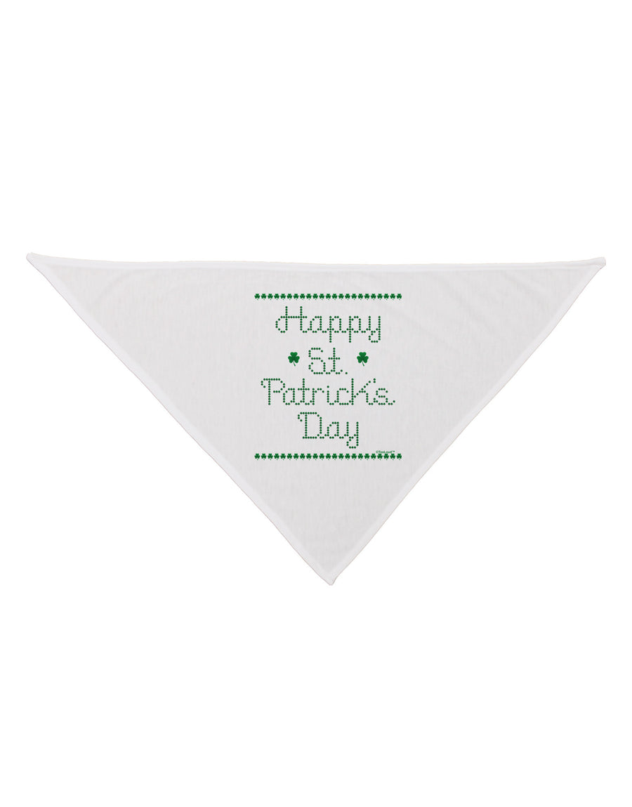 Happy St Patricks Day Clovers Dog Bandana 26-Dog Bandana-TooLoud-White-One-Size-Fits-Most-Davson Sales