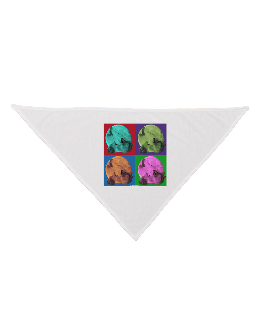 Three Wolves Howling - Pop-Art #1 Dog Bandana 26 by TooLoud-Dog Bandana-TooLoud-White-One-Size-Fits-Most-Davson Sales