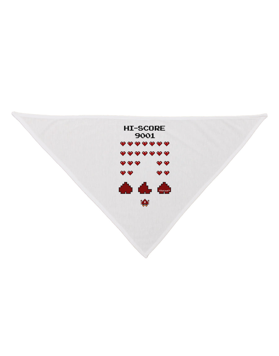 Pixel Heart Invaders Design Dog Bandana 26-Dog Bandana-TooLoud-White-One-Size-Fits-Most-Davson Sales