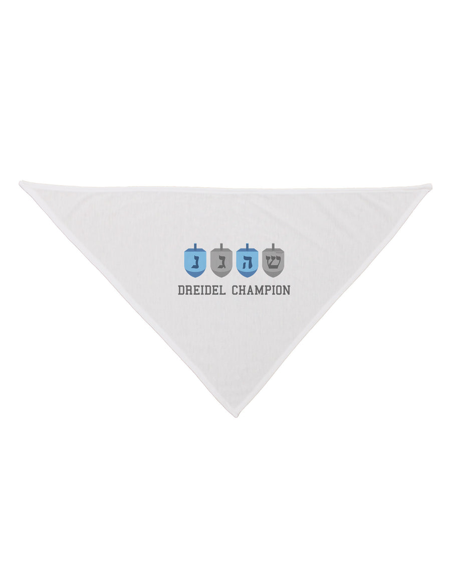 Dreidel Champion Hanukkah Dog Bandana 26-Dog Bandana-TooLoud-White-One-Size-Fits-Most-Davson Sales